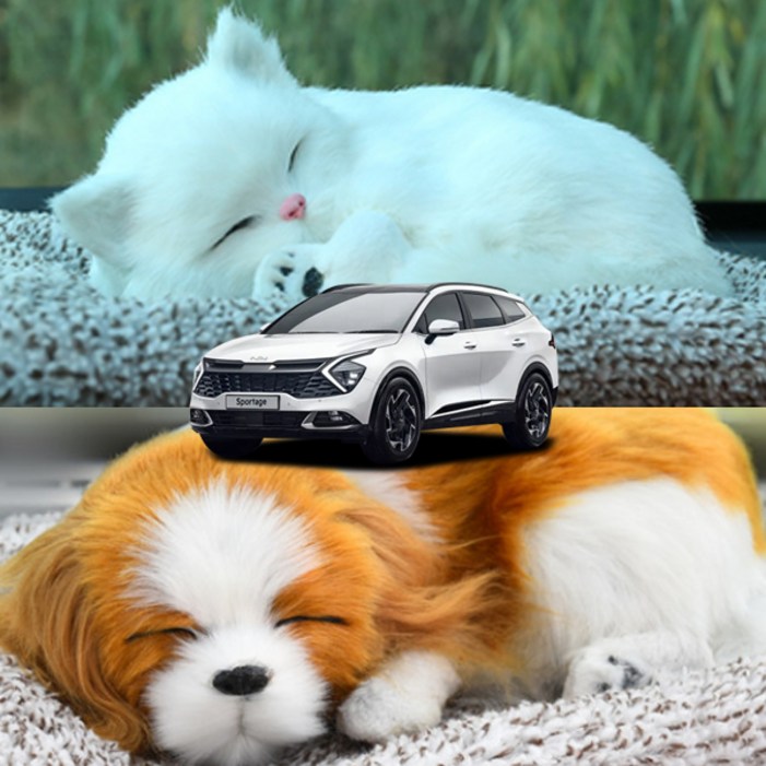 크립톤 스포티지 NQ5 대쉬보드 잠자는 강아지 고양이 귀여운 대쉬보드 꾸미기 장식 내부 인테리어 자동차 차량 용품 악세사리