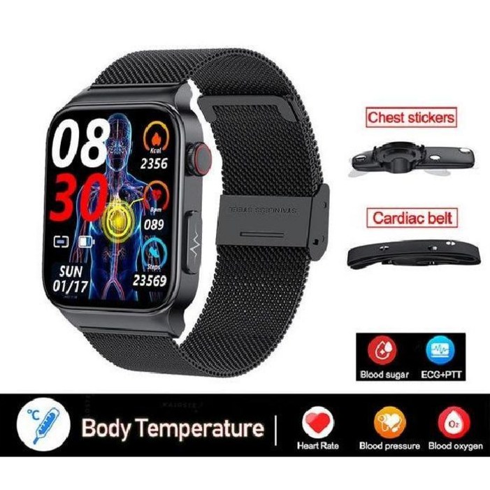 무통 무채혈 혈당측정 당뇨측정 스마트 워치 ECG PPG 심박수 건강 스포츠 Smartwatch 혈압 2023 새로운, D Mesh Belt Black A 무통 무채혈 혈당측정 당뇨측정 스마트 워치 ECG PPG 심박수 건강 스포츠 Smartwatch 혈압 2023 새로운, D Mesh Belt Black A