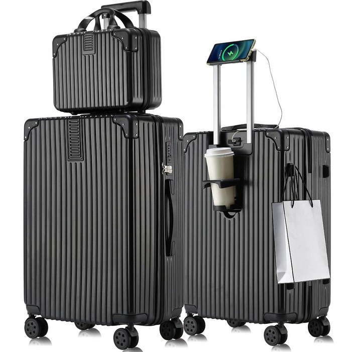 3년AS11 초경량 캐리어 2종 세트 USB충전거치대 360도 저소음 휠 기내용 여행용 케리어 20인치 24인치 26인치 28인치