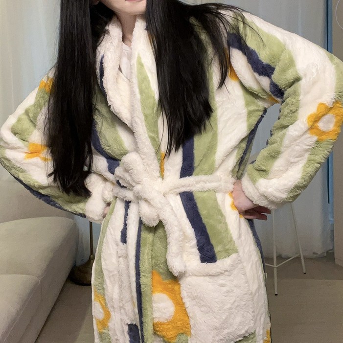 미코허그 겨울 극세사 수면 로브 목욕 샤워 가운