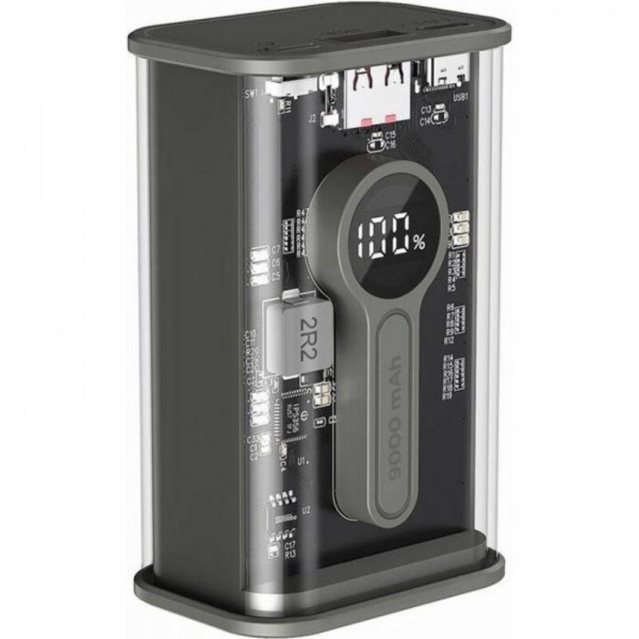 관부가세포함 젬버드 파워뱅크 투명 QC3.0 블랙9000mAh, 20W 2954962
