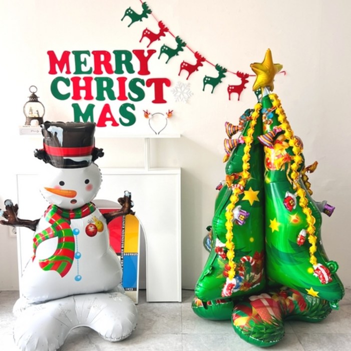 하피블리 대형 크리스마스풍선 머리띠 세트, 크리스마스 가랜드B