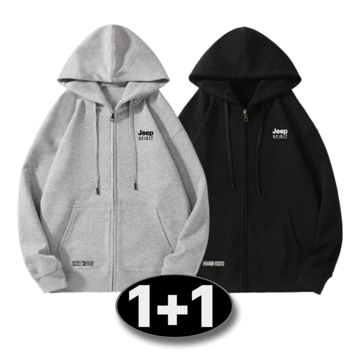 11JEEP SPIRIT 지프 여성 남자 후드 집업 세트 오버핏 가을 봄 2장 세트