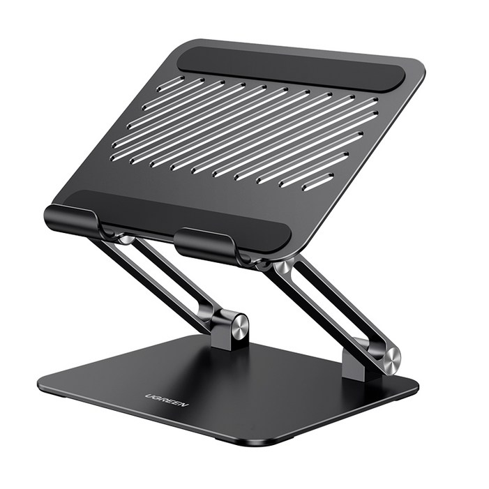 UGREEN 유그린 높이각도조절 태블릿 거치대 흔들림방지 고급 알루미늄 태블릿 거치대 탁상용 쿨링홀 탁상용 스탠드, 1개, Black, LP339