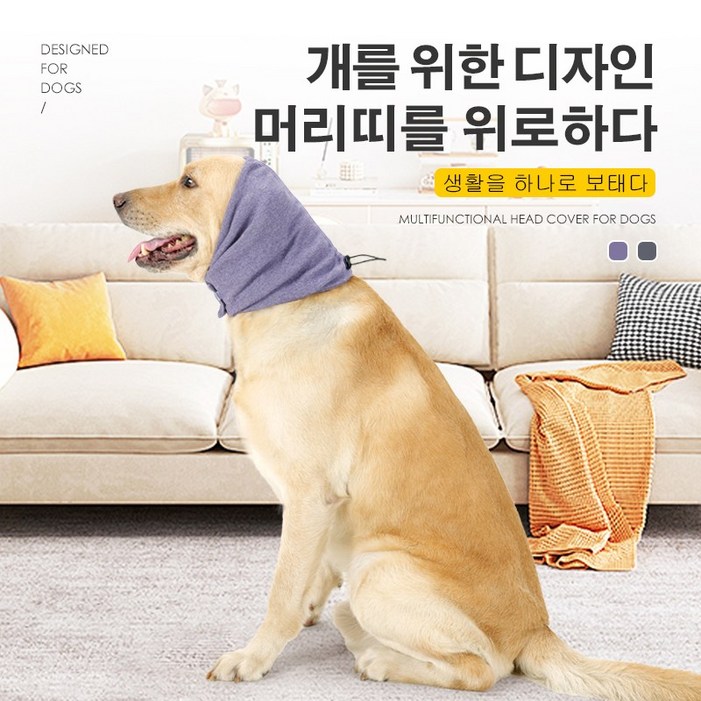 애완동물 보온 방한용 머리띠 강아지 귀마개 강아지가 귀마개를 달래다, Purple, 1개