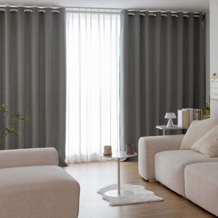 애프터홈 프롬 양면 아일렛 비침없는 빛차단 단열 암막커튼 2P 세트