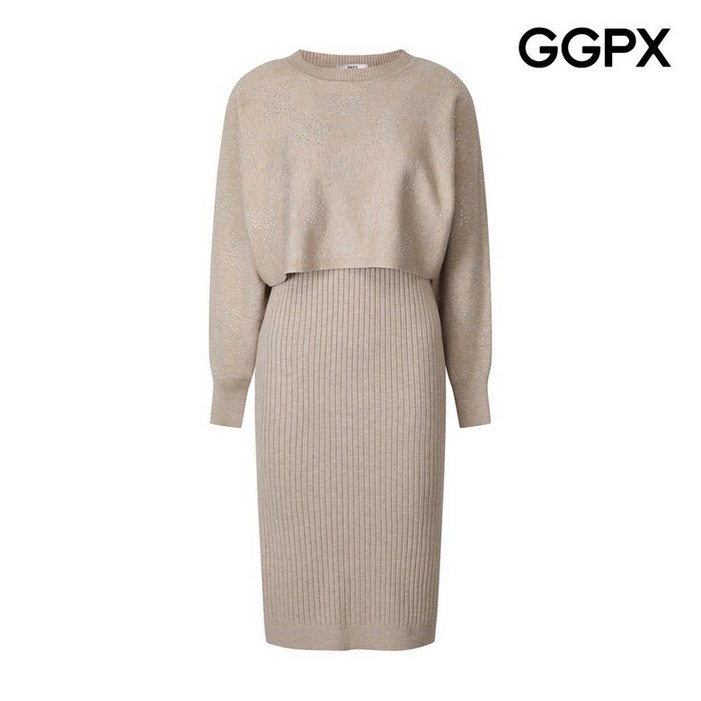 GGPX 큐빅 니트 앤 골지 나시 원피스 GP9ST012F