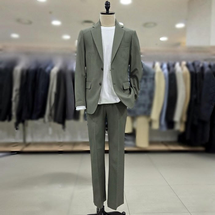 레노마 옴므 23SS 레귤러핏 에어쿨  엠보 시어서커 셋업 RPBMCJ56ACP56 카키 S95_DG