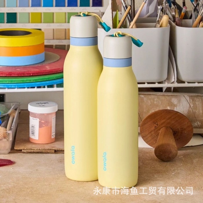 304 스테인리스 보온병 끈형 고급스러운 마카롱 색상 대용량 야외 스포츠 물병