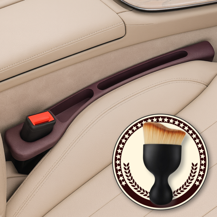 헤인느 전차종 호환 차량 틈새 쿠션 빠짐 방지 사이드 포켓 자동차 수납 좌우세트, 2개, 브라운