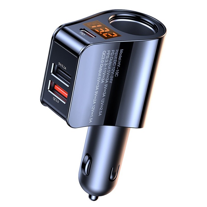 아이카 차량용 시거잭 소켓 고속충전기 Qc3.0 멀티 포트, 4구, 1개