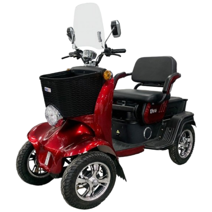 2인용 사륜 전동스쿠터 ,전동차, 단단e 레드, 화이트, 100개