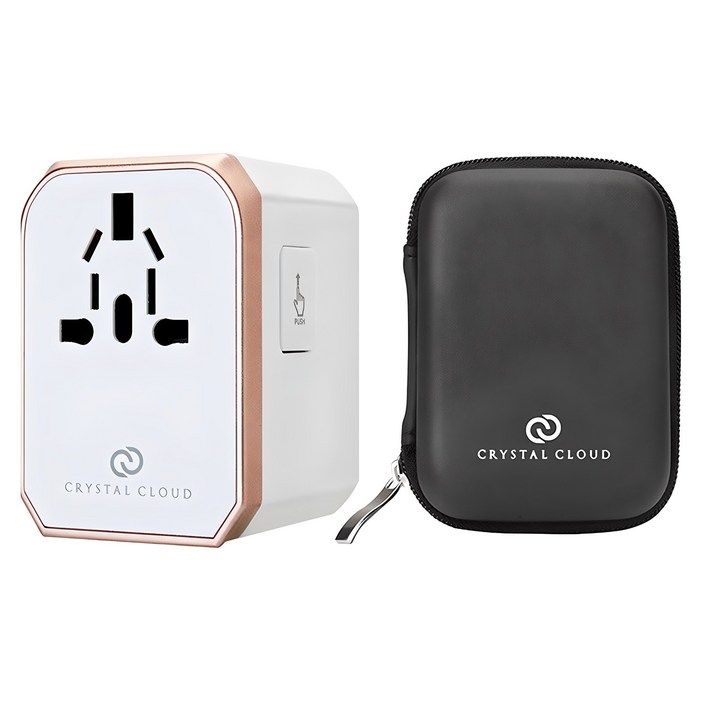 크리스탈클라우드 5포트 전세계 여행용 해외 멀티 플러그 CC305PLUS 로즈골드, 1개