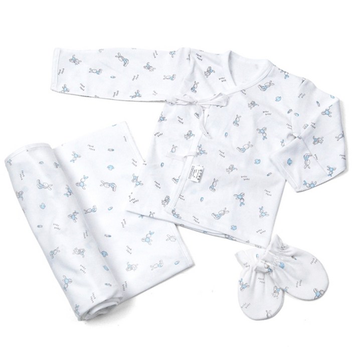 코모스베이비 배냇저고리  속싸개  손싸개 3종 세트