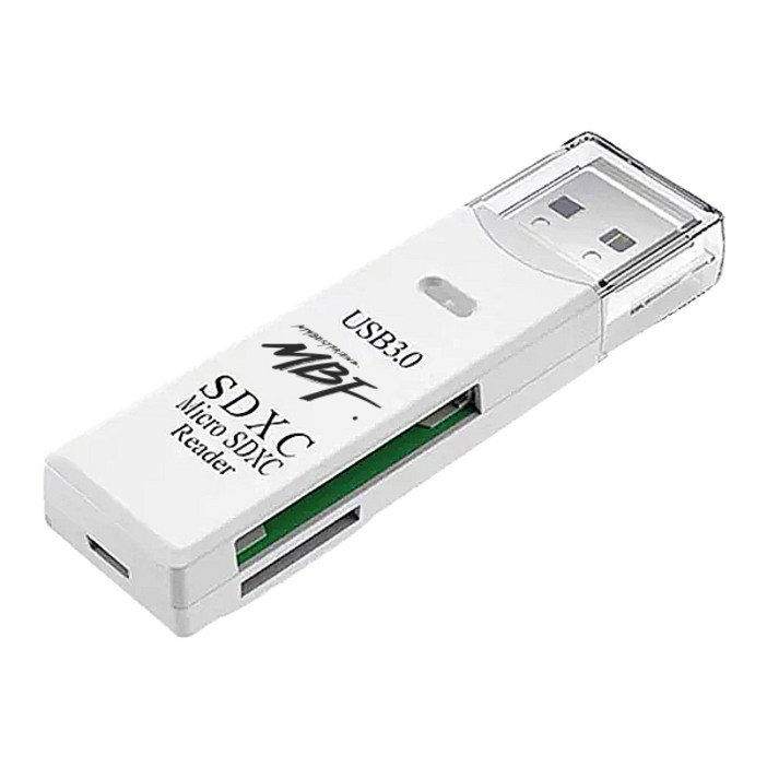 엠비에프 USB 3.0 블랙박스 SD 멀티 카드리더기, MBFU3CRWH, 화이트, 1개