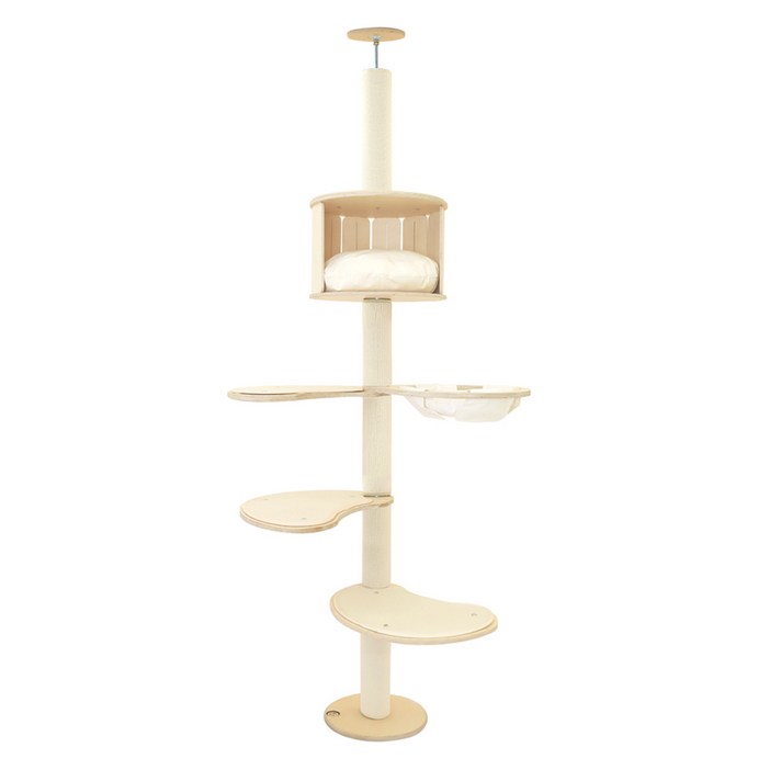 캣츠드림 부족함없이 완벽한 하우스형 풀카펫 캣폴세트 002 대 A형, 아이보리, 1세트