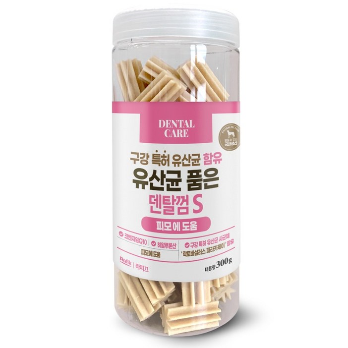 라피끄 강아지 유산균 품은 덴탈껌 S, 피모 건강, 300g, 1개