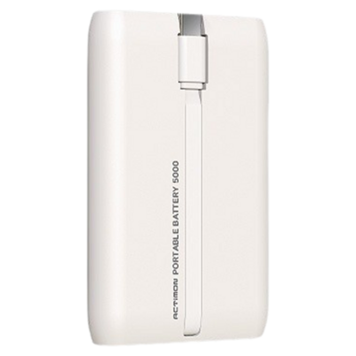 엑티몬 슬라이드 거치 미니 보조배터리 5000mAh C타입 일체형