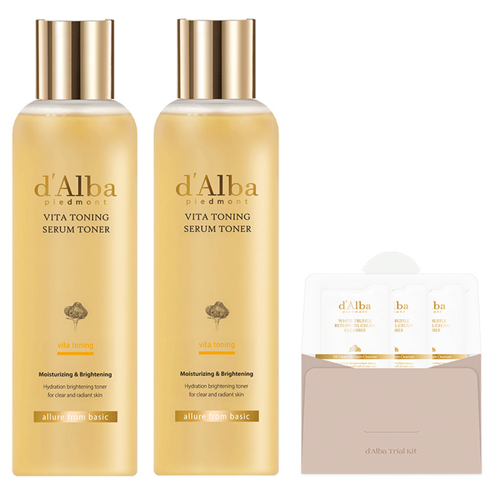 달바 비타 토닝 세럼 토너 180ml x 2p + 세럼 클렌저 3ml x 3p 세트, 1세트