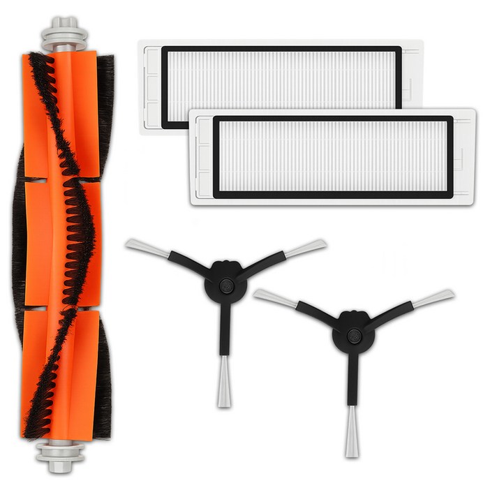 멋진공간 샤오미 로보락 2세대 / 3세대 / s5 max / s6 maxv 호환 필터 + 메인 브러쉬 검정 + 사이드브러쉬 세트, 단일상품, 1세트