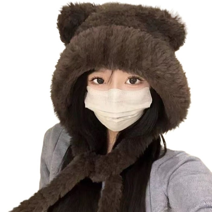 토미샵 귀여운 곰돌이 후드 바라클라바 2p