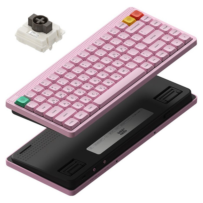 누피 로우 프로파일 기계식 유무선 텐키리스 키보드, 나노갈축, NODE75, 라이트 핑크