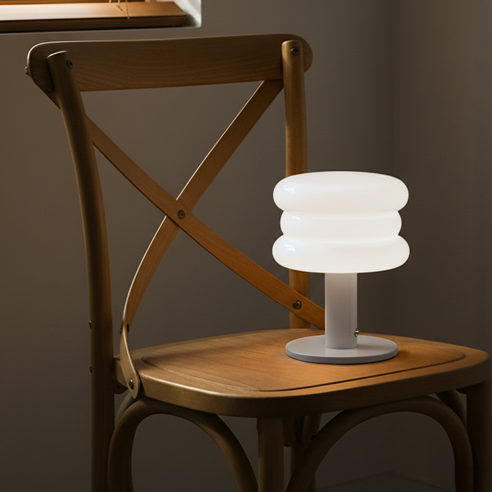 미드무드 마카롱 미니 무드 미드센츄리 인테리어 무선 단스탠드, 화이트  실버