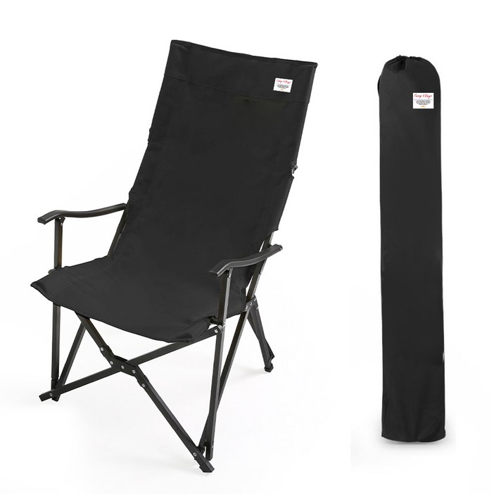캠프빌리지 네이쳐스 릴렉스 체어 + 보관가방 세트, 블랙, 1세트