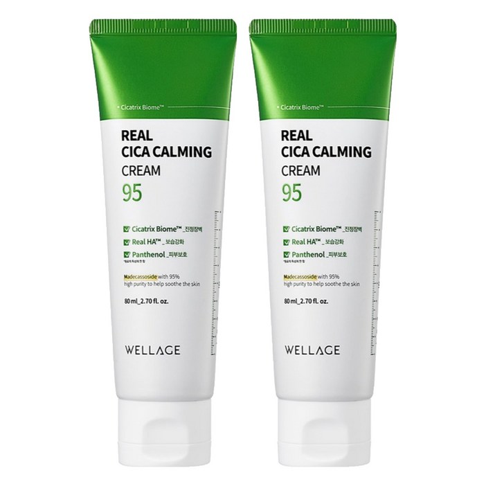 웰라쥬 리얼 시카 카밍 95 크림, 80ml, 2개