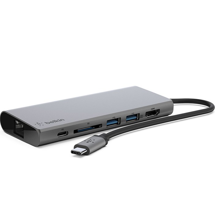 벨킨 USB C타입 노트북 멀티미디어 허브 F4U092btSGY, 혼합색상 벨킨 USB C타입 노트북 멀티미디어 허브 F4U092btSGY, 혼합색상