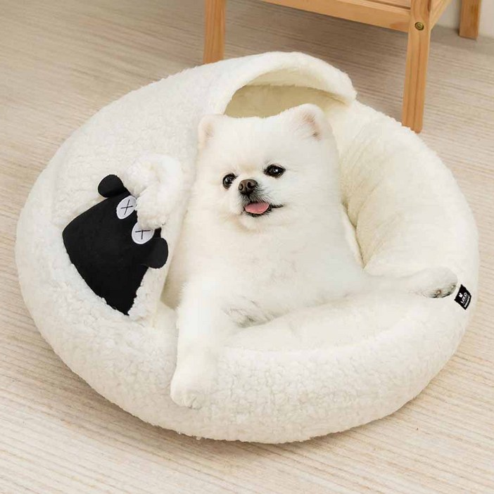 레토 반려동물 하우스 도넛 양 쿠션