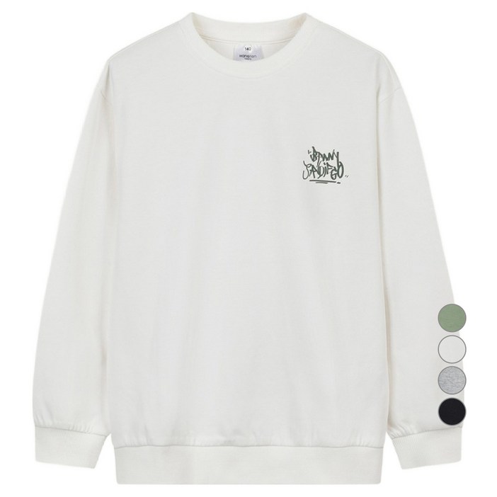 행텐틴즈 더블페이스 백 베니 오버핏 맨투맨