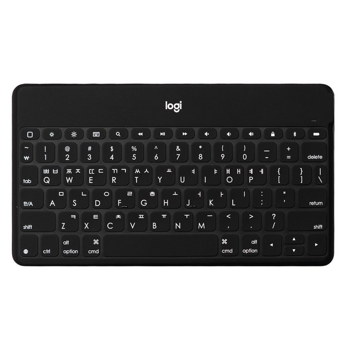 로지텍코리아 KEYS TO GO 애플 호환 블루투스 무선 텐키리스 키보드, 시크 블랙, KeysToGo