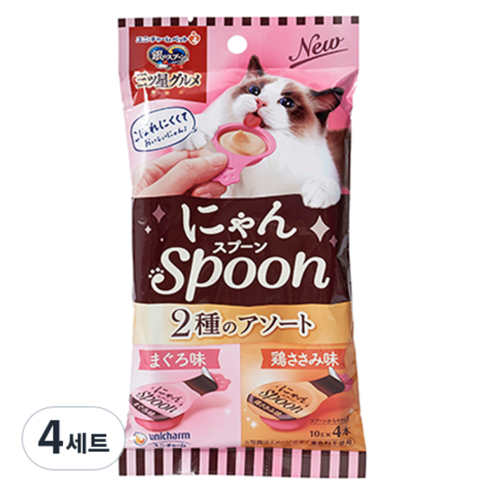 긴노스푼 고양이 냥스푼 간식 2종 x 2p 세트 40g