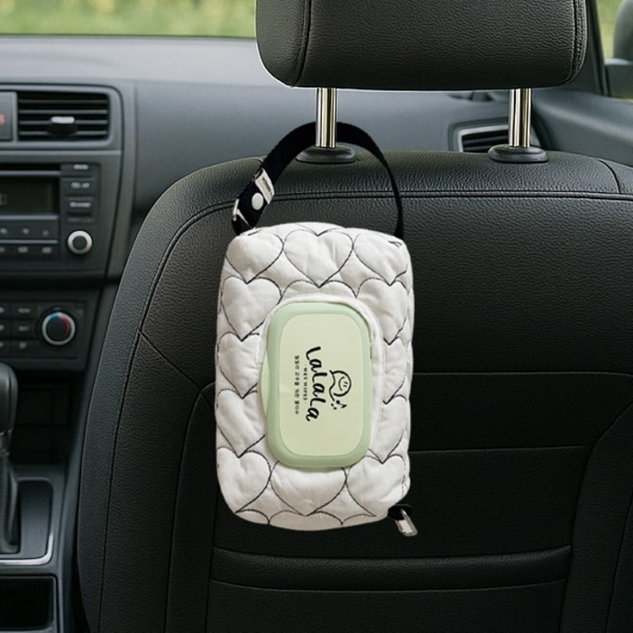 깨비다 차량용 2in1 걸이형 대용량 물티슈 케이스