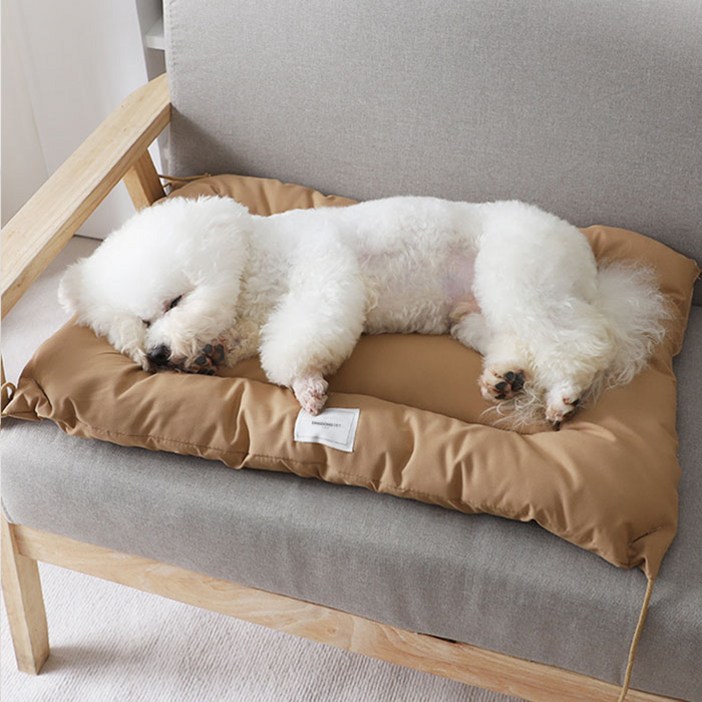 딩동펫 강아지 베이직 사각 고정끈 방석