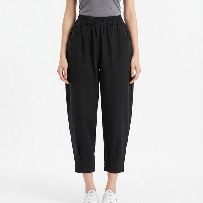 마켓피아 여성용 배기핏 밴딩 팬츠