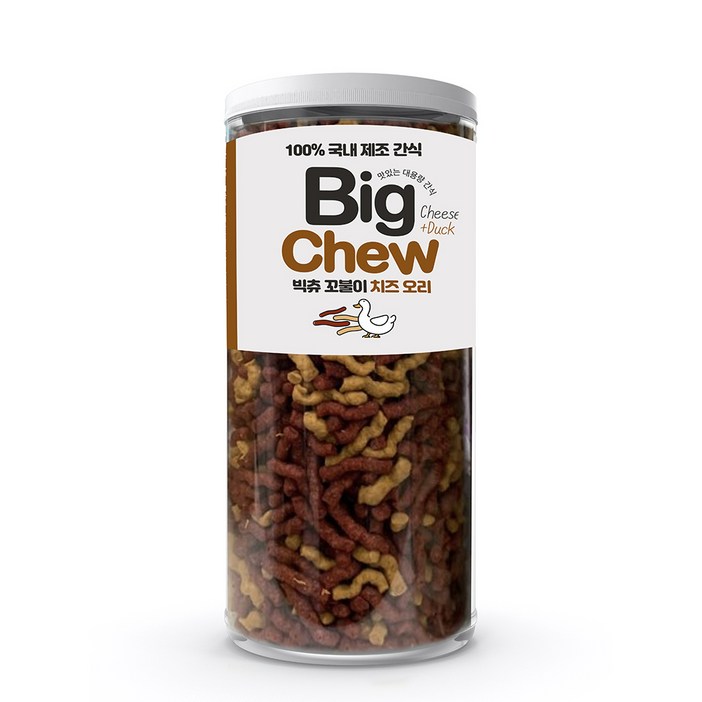 반려동물 빅츄 꼬불이 치즈오리 900g, 치즈 오리 혼합맛, 1개 반려동물 빅츄 꼬불이 치즈오리 900g, 치즈 오리 혼합맛, 1개
