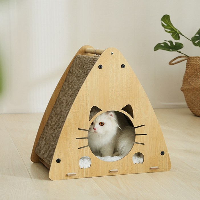 개츠비 고양이 숨숨집 원목 하우스형 스크래쳐