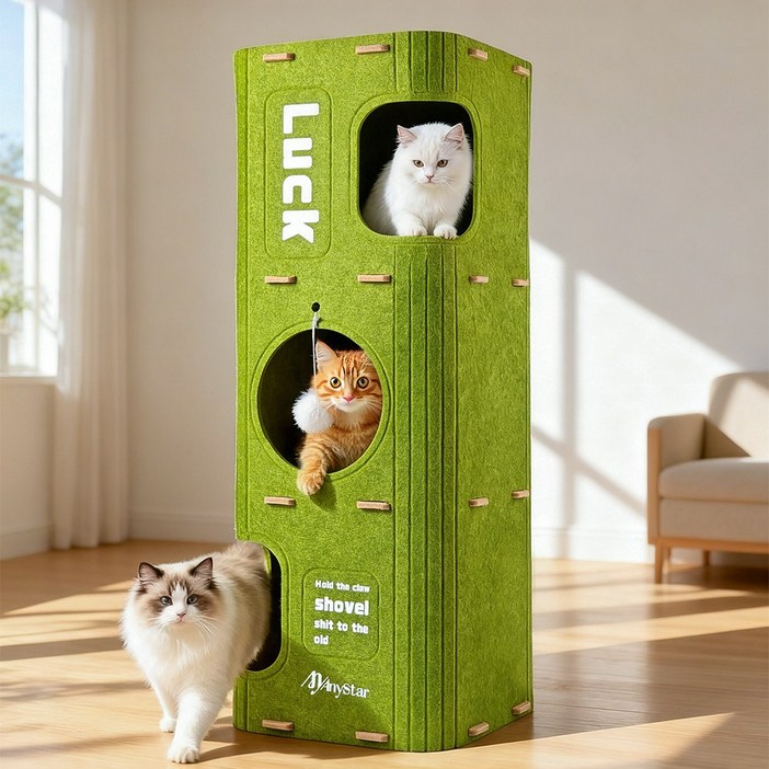 Anystar 다층의 고양이 숨숨집 고양이 캣타워 고양이 집  고양이 장난감