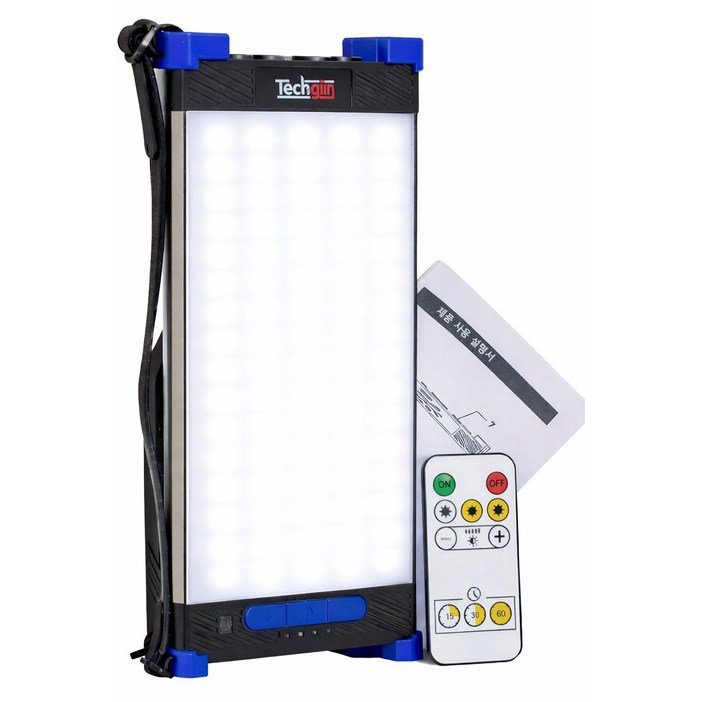 크기대 테크진 충전식 LED캠핑랜턴 국내디자인 4천루멘스 30000mAh 초강력 자석 밝기 조절 특대용량 배터리 리모콘 조정 텐트 차박 야외 라이트 작업등, 1개, Dark Blue