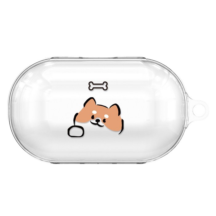 퍼플오션 강아지 투명 tpu 케이스, 갤럭시버즈(플러스호환), 시바댕