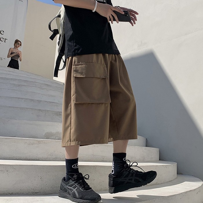 [허리밴딩] 데일리바이블 버뮤다 와이드 팬츠 바지 5부 7부 반 바지