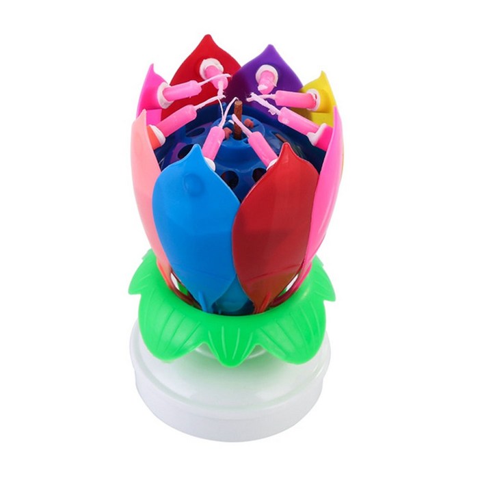 생일 케이크 이벤트 기념일 회전 멜로디 연꽃초 무지개 특이한 생일초 파티용품