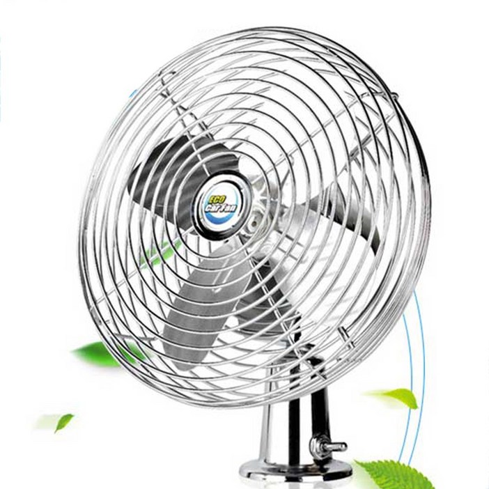 차량용 12V 24V 화물차 트럭 지게차 버스 크롬 자동차 8인치 선풍기