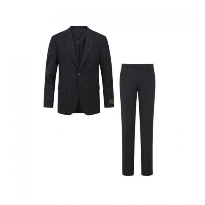 앤드지 남성 윈도우 체크 네이비 정장 셋업 세트
