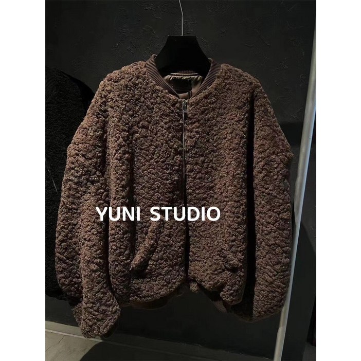 4색 ins 도톰한 패딩 플리스 집업 오버사이즈 점퍼 야상 점퍼