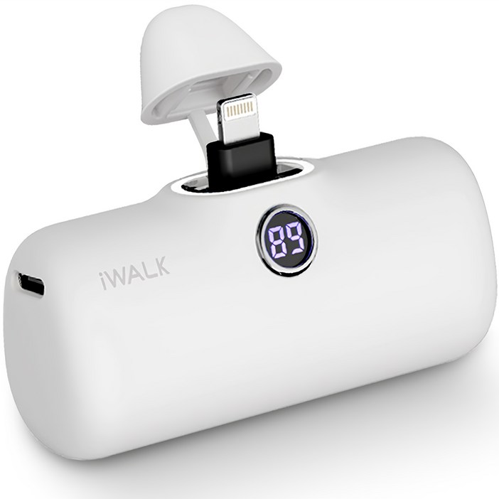 아이워크 PD 고속 충전 미니 보조배터리, 화이트, DBL5000PL8핀용