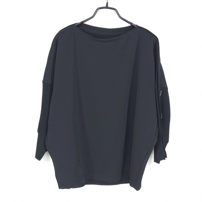 빈티지다온 시스템 여 7부소매니트 세미가오리 블라우스 블랙82