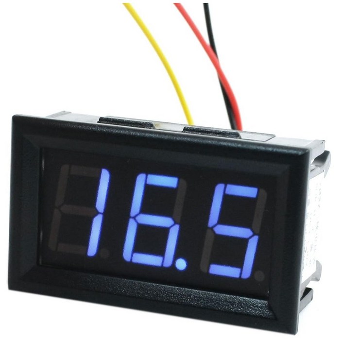 볼트게이지 매립형 배터리 잔량표시 볼트메타 12V 24V, 블루 볼트게이지 매립형 배터리 잔량표시 볼트메타 12V 24V, 블루